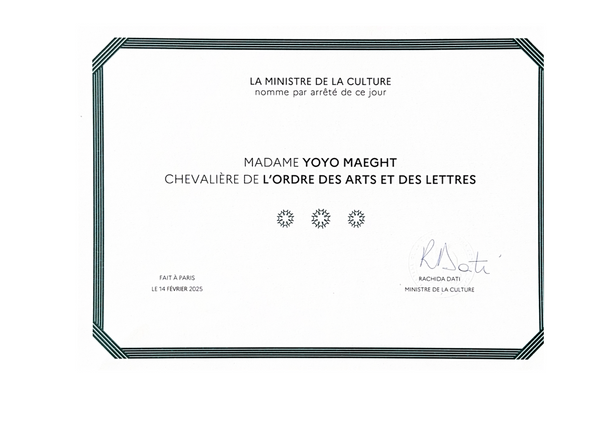 Chevalière des Arts et des Lettres