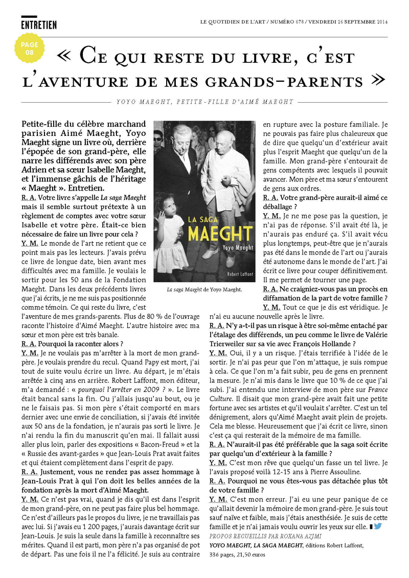 La Saga Maeght par Yoyo Maeght - format poche