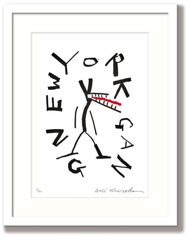 Aki Kuroda - Cosmo New York Gang - print with white frame
