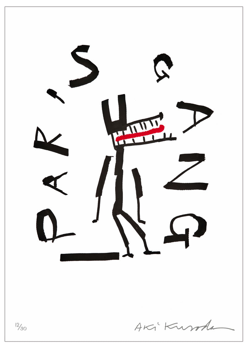 Aki Kuroda - Cosmo Paris Gang - estampe avec cadre blanc