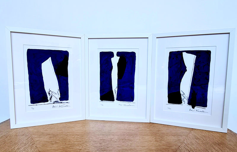 Aki Kuroda - Blue Dance III - estampe avec cadre
