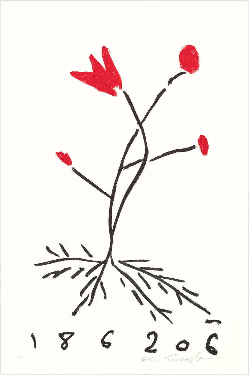 Aki Kuroda - Red Flower I - estampe