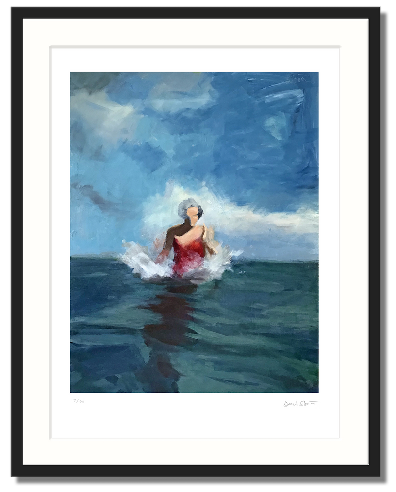 David Storey - Woman wading - print with frame